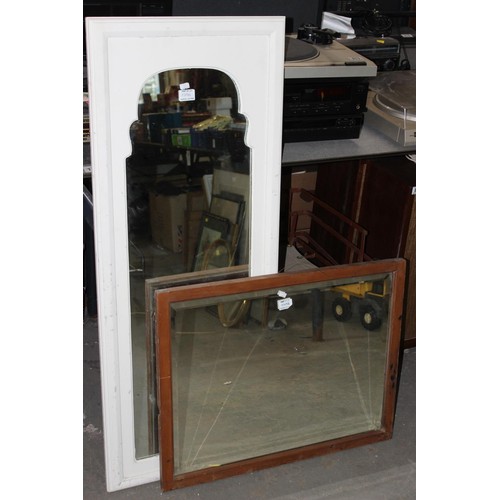549b - 2 wooden framed mirrors, one painted