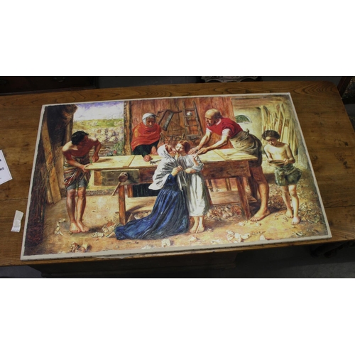 549k - A huge textured canvas print in the Pre-Raphaelite manner, unframed, a display piece from the BBC se... 