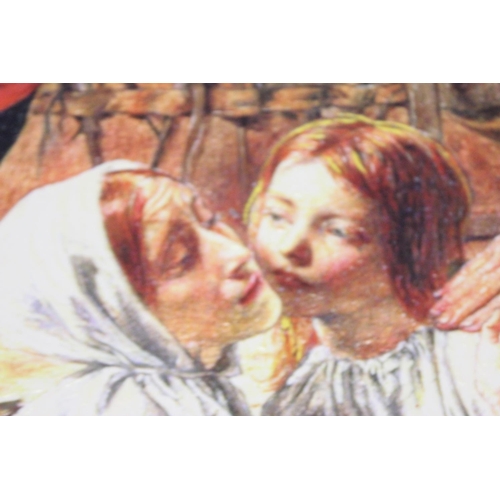 549k - A huge textured canvas print in the Pre-Raphaelite manner, unframed, a display piece from the BBC se... 