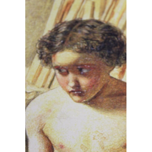549k - A huge textured canvas print in the Pre-Raphaelite manner, unframed, a display piece from the BBC se... 
