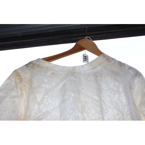 184 - Vintage boxed wedding dress together with a christening gown with a Lavalette ltd of Oxford label to... 