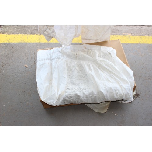 184 - Vintage boxed wedding dress together with a christening gown with a Lavalette ltd of Oxford label to... 