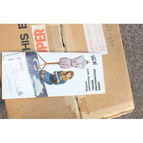 185 - Vintage boxed and wrapped Super Formella dress makers dummy in original boxed 1960s with paperwork