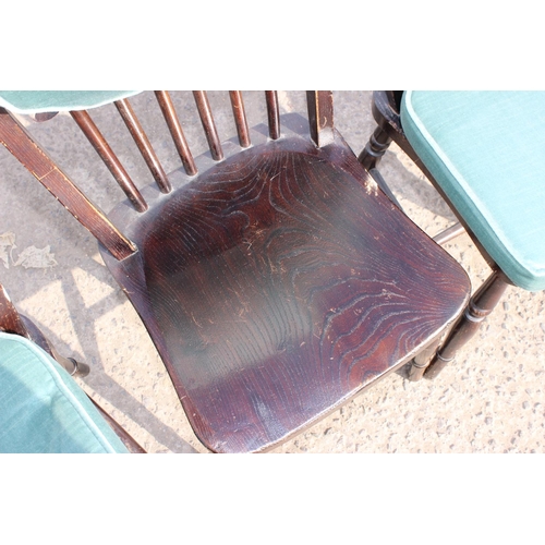 120 - A set of 5 Farmhouse hoop back chairs with Elm seats