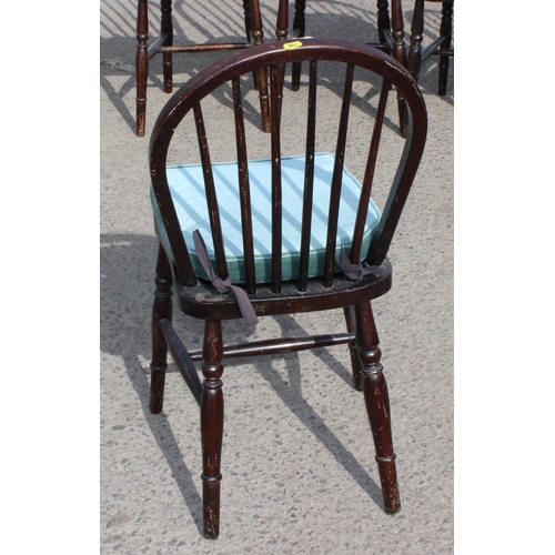120 - A set of 5 Farmhouse hoop back chairs with Elm seats
