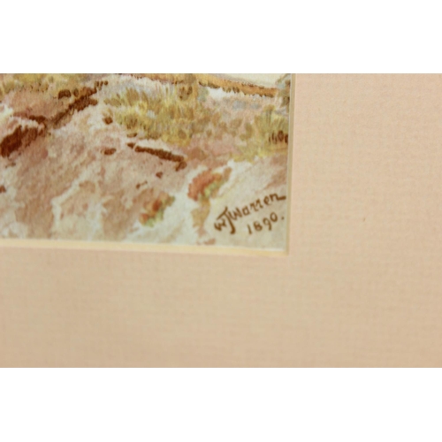 464 - 2 vintage coastal watercolours signed W.J. Warren, both dated 1890