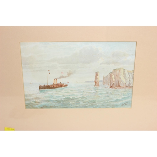 464 - 2 vintage coastal watercolours signed W.J. Warren, both dated 1890