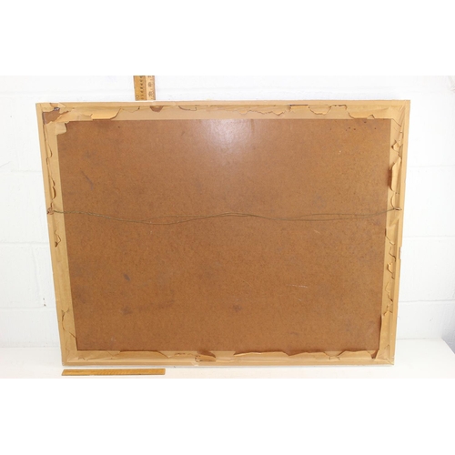 446 - J.M. Saunders (XX), A large oil on board in a blue and green palette. unsigned but almost certainly ... 