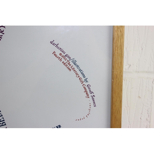 449 - Poster of the British Isles cleverly showing in text the birth place of the UK's most famous authors... 