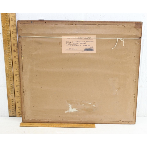 461a - Beryl Grant - pastel drawing dated 1959, with Society of Woman Artists label verso