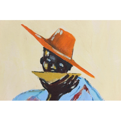 462A - Larry Otoo oil on canvas, titled 'Squating Porridge Drinker', signed lower right L. Otoo,
Gallery la... 