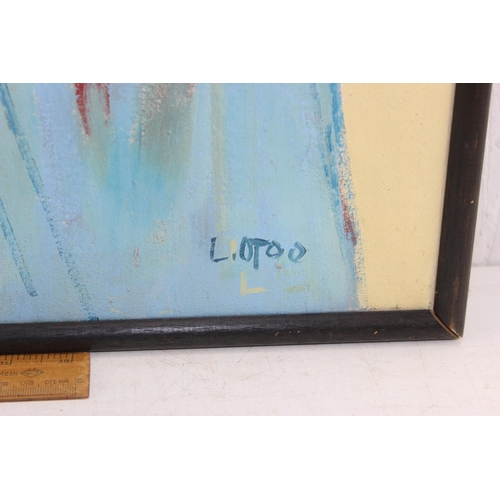 462A - Larry Otoo oil on canvas, titled 'Squating Porridge Drinker', signed lower right L. Otoo,
Gallery la... 