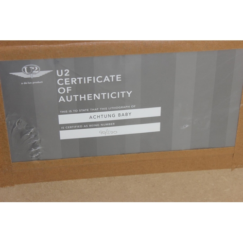 465 - Limited edition lithograph for U2's Achtung Baby album by Anton Corbijn, with certificate of authent... 