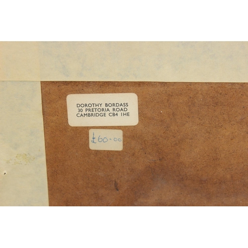 477A - Dorothy Bordass (1905-1992) mixed media titled 'Receding Storm', no visible signature, with labels t... 