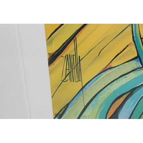 471 - Leon Zanella (French 20th century) limited edition 24/200, Irises above worked fields