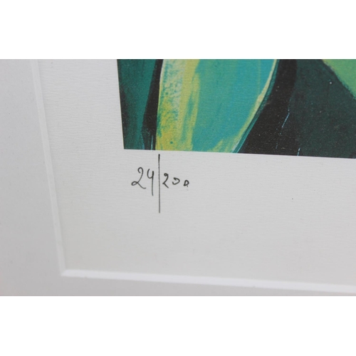 471 - Leon Zanella (French 20th century) limited edition 24/200, Irises above worked fields