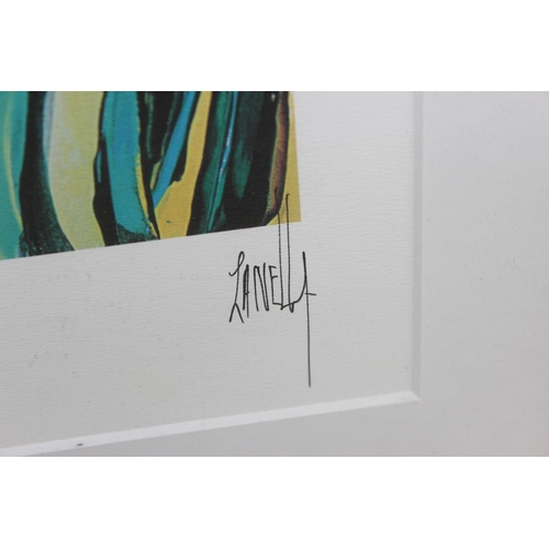 471 - Leon Zanella (French 20th century) limited edition 24/200, Irises above worked fields