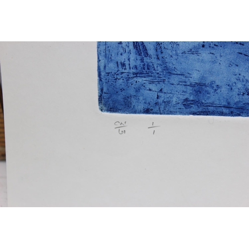 475 - Artist Proof 1/1 lithograph titled 'figures in a landscape', signed lower right A Dyer 1969.