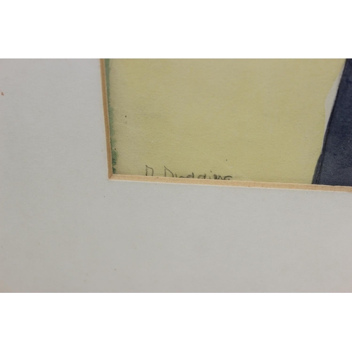 476 - Mixed lady lot to include an Edwardian watercolour, Victorian portrait photo and an Art Deco style w... 