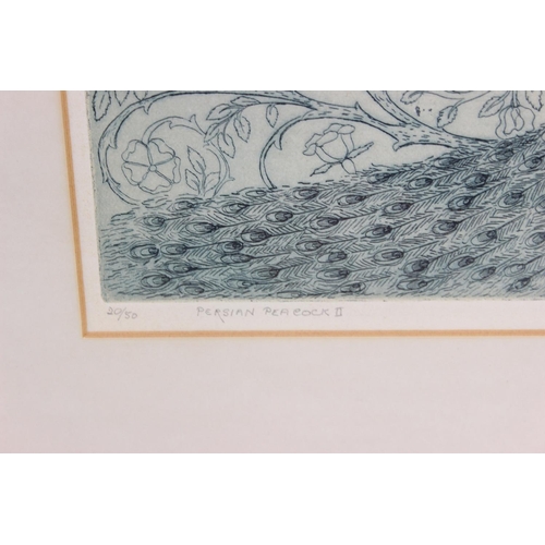 477 - Dorothy Bordass A.R.E (1905-1992). Limited edition engraving 20/25 titled Persian Peacock ll, signed... 