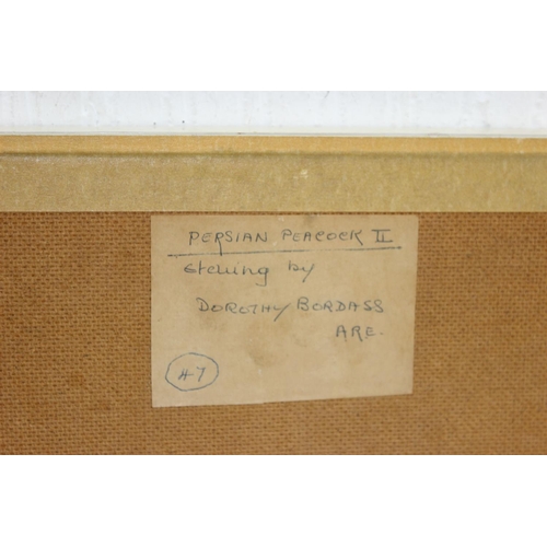 477 - Dorothy Bordass A.R.E (1905-1992). Limited edition engraving 20/25 titled Persian Peacock ll, signed... 