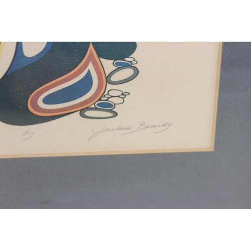 479 - An interesting screenprint titled 'Protection' bearing the signature of Indigenous Canadian artist J... 