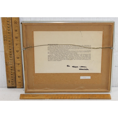 479 - An interesting screenprint titled 'Protection' bearing the signature of Indigenous Canadian artist J... 