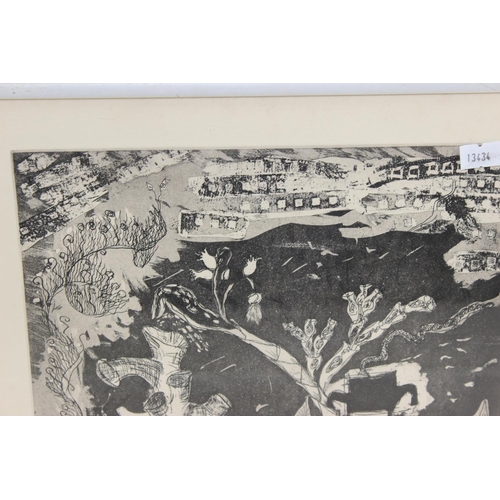 482 - Limited edition etching numbered 1/10 and signed lower right Mark Wallis or maybe Willis?