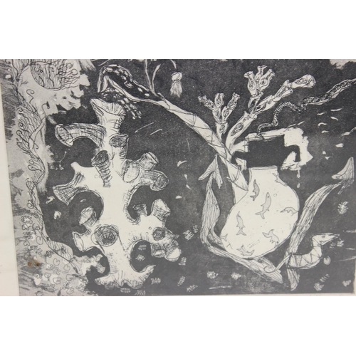 482 - Limited edition etching numbered 1/10 and signed lower right Mark Wallis or maybe Willis?