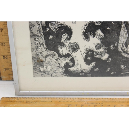 482 - Limited edition etching numbered 1/10 and signed lower right Mark Wallis or maybe Willis?