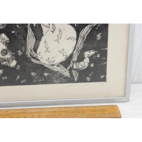 482 - Limited edition etching numbered 1/10 and signed lower right Mark Wallis or maybe Willis?