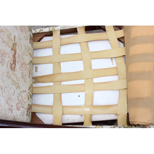 122 - Georgian style upholstered open armchair