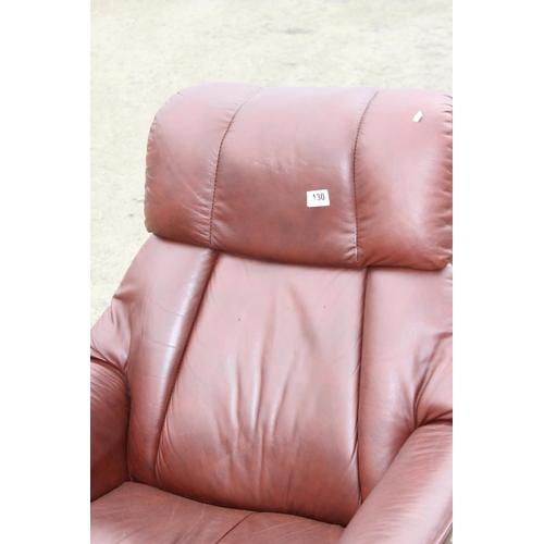 130 - Ekornes style armchair and footstool