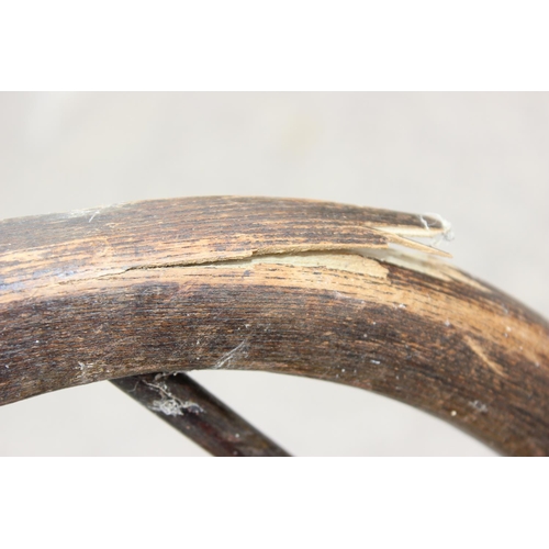 132 - Antique farmhouse Windsor armchair with hoop back