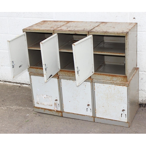 137 - 2 retro sets of metal lockers