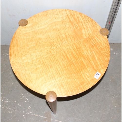 154 - An unusual bespoke made retro 3 legged coffee table, to match following chair