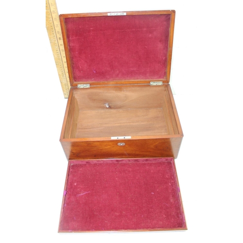 286 - Antique Mahogany jewellery box with brass inlay
