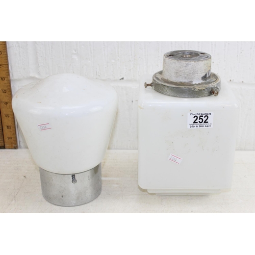 252 - 2 vintage glass light fittings