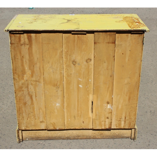 177 - A Victorian yellow painted pine chest of drawers
