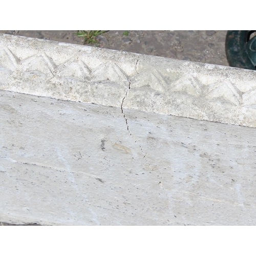 307 - Ornate concrete garden bench with dog supports