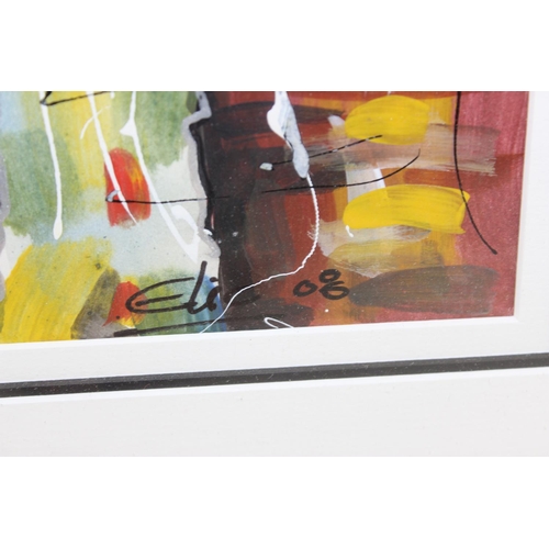 450 - A colourful African school acrylic or gouache painting of an elephant, indistinctly signed and dated... 