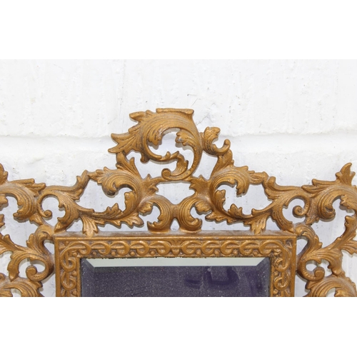 459 - Antique gilt metal rococo style table mirror