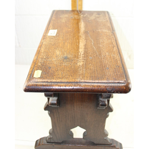 172 - An antique Gothic style oak stool, likely 19th century