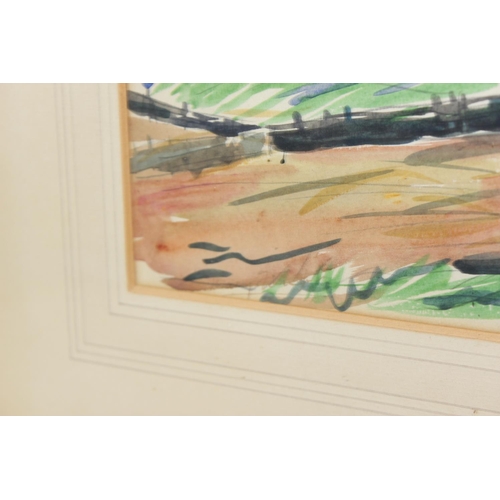 484 - An original pen drawing of a hay wagon, indistinctly signed with Rowley label verso.