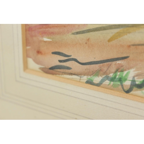 484 - An original pen drawing of a hay wagon, indistinctly signed with Rowley label verso.