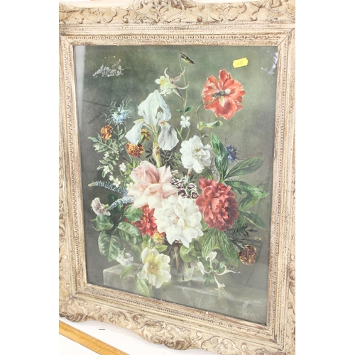 488 - Antique floral print from a painting by Barbara Shaw