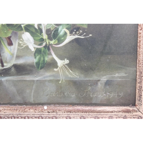 488 - Antique floral print from a painting by Barbara Shaw