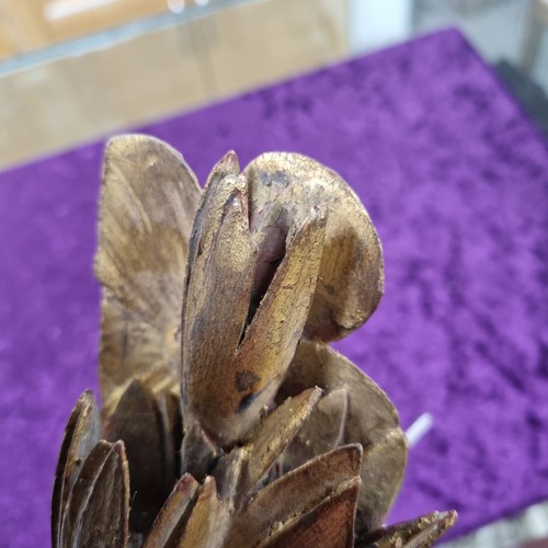283 - Antique gilt limewood carving of a bird amongst foliage, likely 19th century