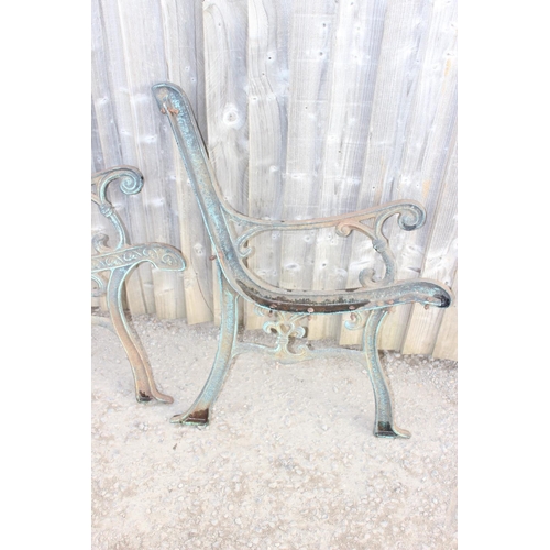 338A - Pair of cast iron bench ends