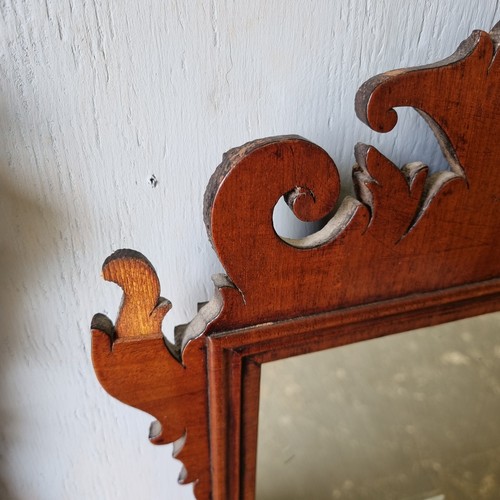 496 - A Georgian fretwork framed mahogany mirror